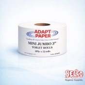Jumbo Mini Toilet Roll 2ply 12 Pack - in Ireland-Easy Flush Tissue