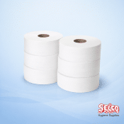 Jumbo Toilet Tissue Roll 300m 6 Pack - 6 Rolls - Commercial Supply