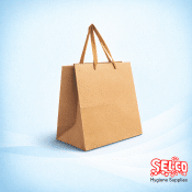 Brown Large Carrier Paper Bags With Flat Handle 10x15" - 250 bags