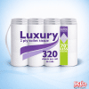 Luxury Toilet Rolls 2ply BIG 320Sh Soft White Tissue - 36 rolls