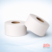 Mini Jumbo Toilet Roll 2ply 12 pack (Easy Flush Tissue) - 12 Rolls