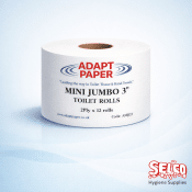 Mini Jumbo Toilet Roll-72 Rolls Only - 6 Case Deal - Selco Cleaning Products