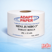 Jumbo Mini Toilet Tissue Roll 2 ply 12Pk - 12 Rolls - 56mm