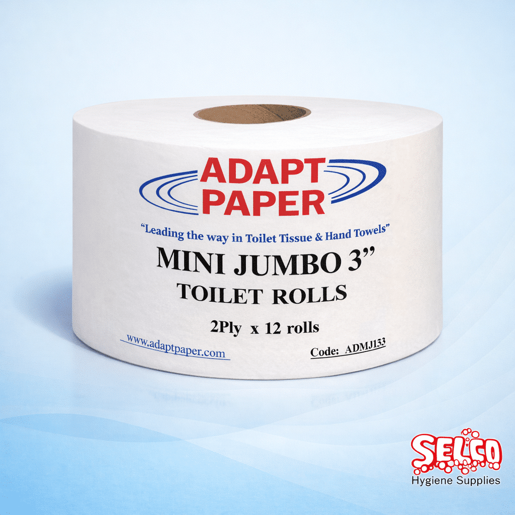 Jumbo Mini Toilet Tissue Roll 2 ply 12Pk - 12 Rolls - 56mm