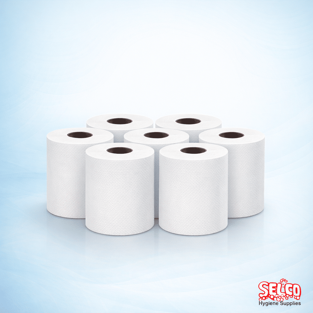 Mini Centrefeed Rolls White 125M x 12 Pack - 520G - 1 ply