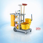 Mobile Cleaning Station Trolley Complete - 25pk - Janitorial Equipment