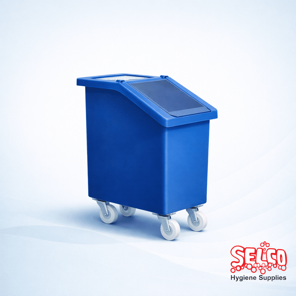 Mobile Food Ingredient Storage Bin 65Ltr Blue - 10kg - 4 x 3