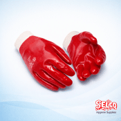 Red PVC Work Gloves - Commercial Supply
