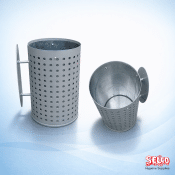 Round Wall/Pole Litter Bin 48lt - 2mm - Commercial Supply