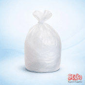 Square Office Bin Liner 20" - 50 Bags - White - Commercial Supply