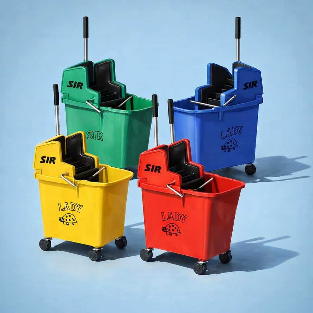 Ladybug Mop Bucket - With Wringer SYR - Red - Blue - Green - Image 2