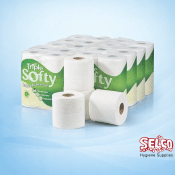 Luxury 3 ply Pure Toilet Rolls - 4 Pack - Commercial Supply