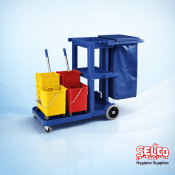 Twin Bucket System Janitorial Cart Hiqa - Janitorial Equipment