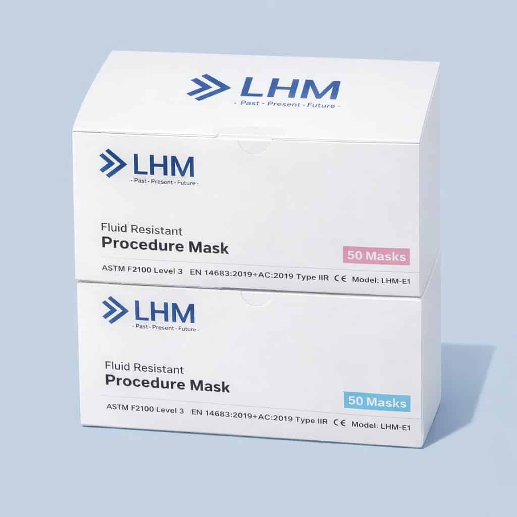 Medical Grade Face Masks Pink Purple or Blue 50 pack IIR Tested - Image 3