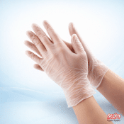 Vinyl Disposable Strong Healthcare Gloves 200 pack - clear