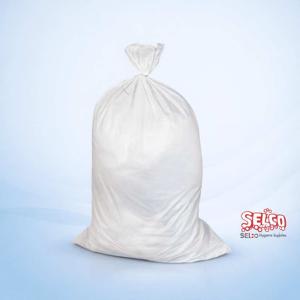 White Bin Liners - 500 per case - Commercial Supply