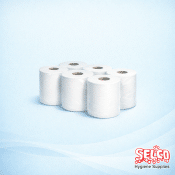 Centre Pull Wipe Roll 2ply White 144mt Centrefeed - 6 rolls
