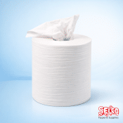 Centrefeed Rolls 2ply White Embossed Wiper Hand Towel - 6 Rolls