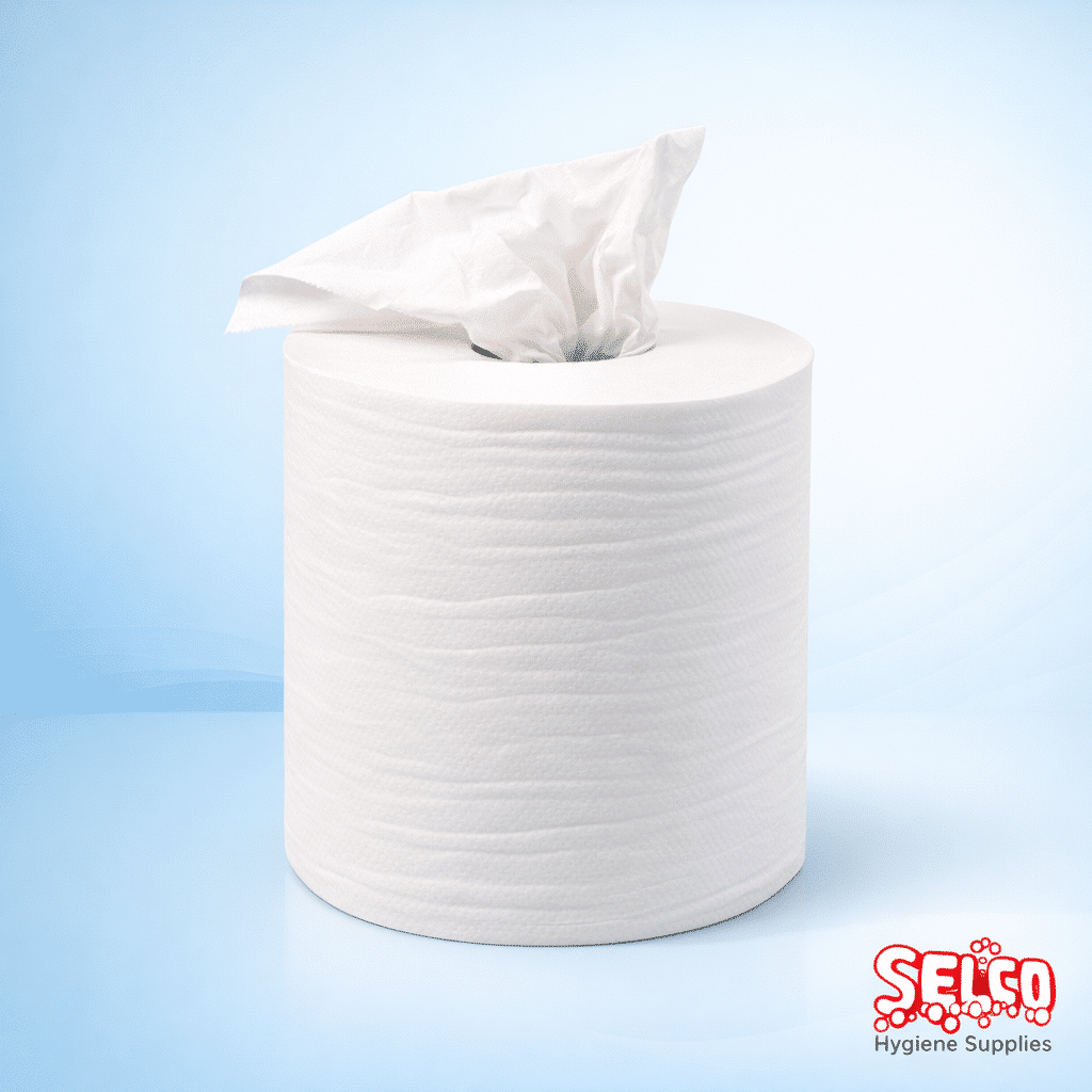 Centrefeed Rolls 2ply White Embossed Wiper Hand Towel - 6 Rolls