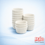 White Crimped Greaseproof Paper Bun Cases - 45x25mm