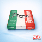 Pizza Box Italian Style - Takeaway Pizza Box - White - brown