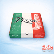 Pizza Box Italian Style - Takeaway Pizza Box - White - brown