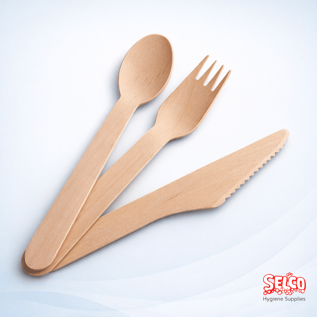 Wooden Compostable Cutlery Selco- Knife,Fork, Spoon