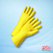 Rubber Gloves 12 pack - Yellow - Commercial Supply